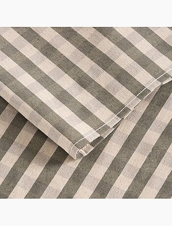 Nappe antitache à carreaux vichy. Mélange de coton et lin tissé, toucher naturel - Gamusi.
