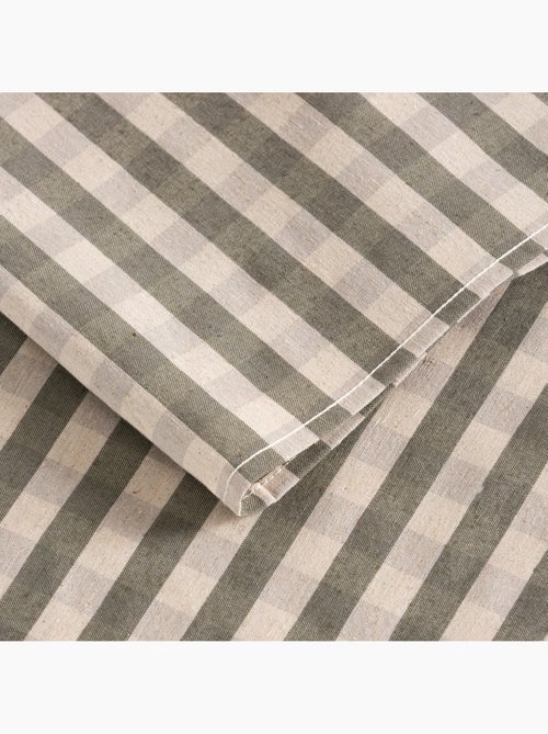 Nappe antitache à carreaux vichy. Mélange de coton et lin tissé, toucher naturel - Gamusi. - Kiabi