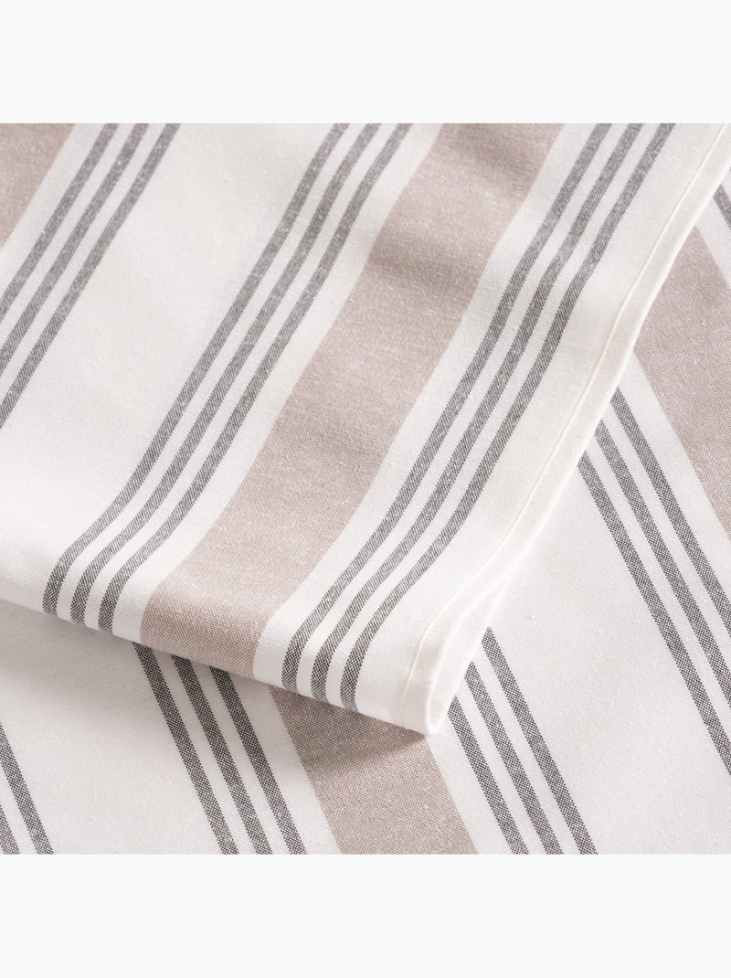 Nappe antitache à rayures multiples, toucher et tombé naturels - Gamusi. Taupe - Kiabi