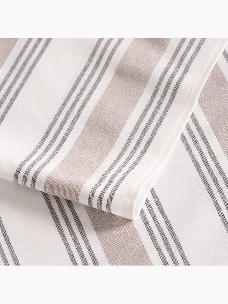 Nappe antitache à rayures multiples, toucher et tombé naturels - Gamusi. Taupe - Kiabi
