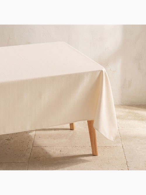 Nappe antitache avec tissu texturé à fines rayures - Gamusi. - Kiabi Nappe antitache avec tissu texturé à fines rayures - Gamusi. - Kiabi