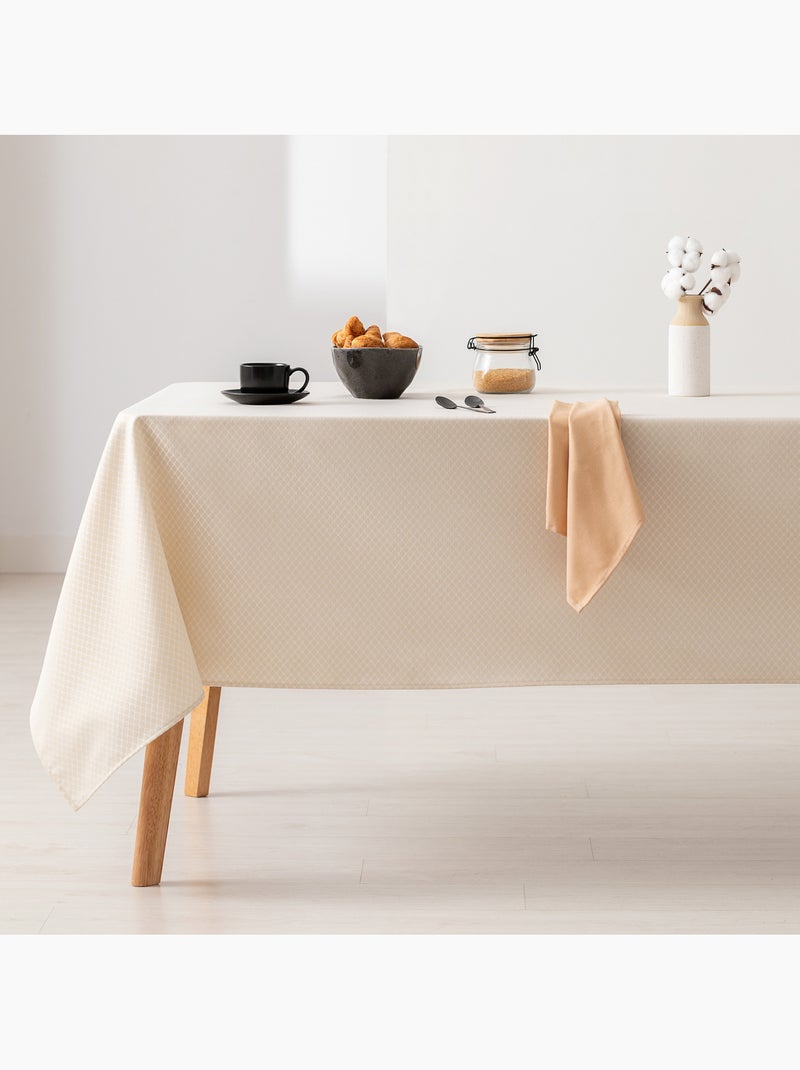 Nappe antitache avec tissu texturé, motif à carreaux quadrillés - Gamusi. Gold - Kiabi