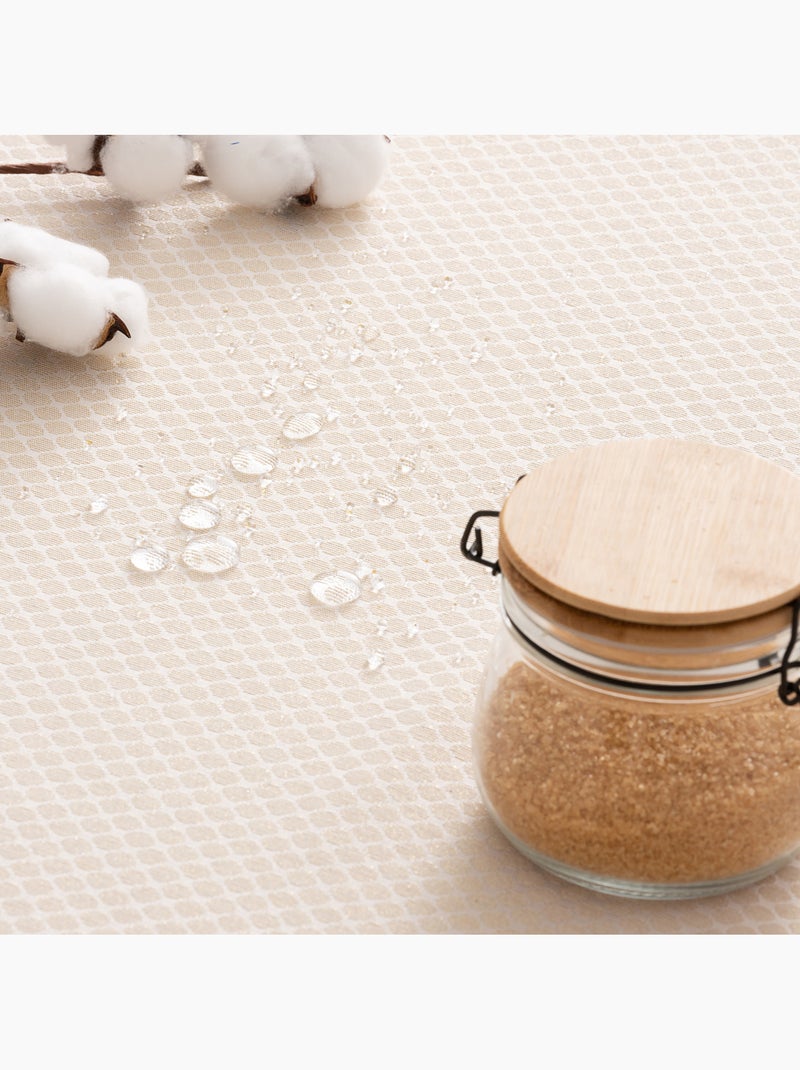 Nappe antitache avec tissu texturé, motif à carreaux quadrillés - Gamusi. Gold - Kiabi