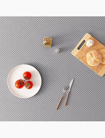Nappe antitache avec tissu texturé, motif à carreaux quadrillés - Gamusi.