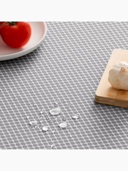 Nappe antitache avec tissu texturé, motif à carreaux quadrillés - Gamusi. - Kiabi