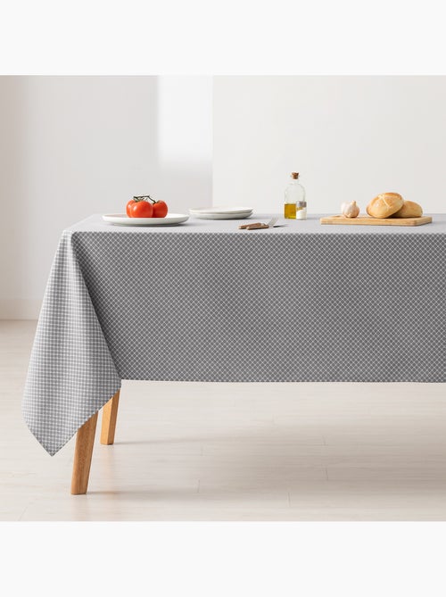Nappe antitache avec tissu texturé, motif à carreaux quadrillés - Gamusi. - Kiabi