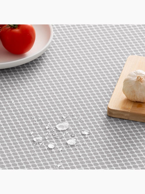 Nappe antitache avec tissu texturé, motif à carreaux quadrillés - Gamusi. - Kiabi