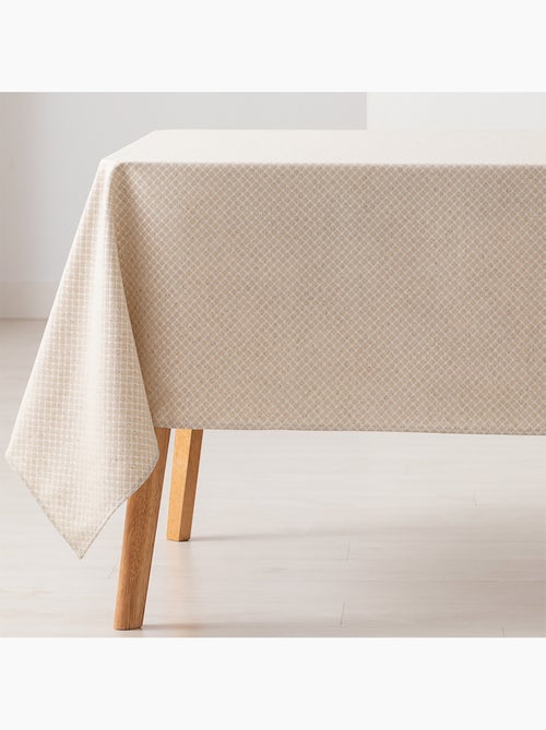Nappe antitache avec tissu texturé, motif à carreaux quadrillés - Gamusi. - Kiabi