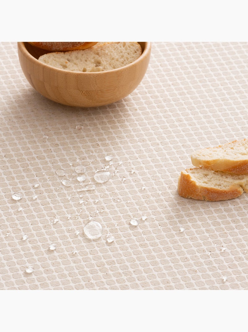Nappe antitache avec tissu texturé, motif à carreaux quadrillés - Gamusi. Ocre - Kiabi
