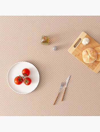 Nappe antitache avec tissu texturé, motif à carreaux quadrillés - Gamusi.