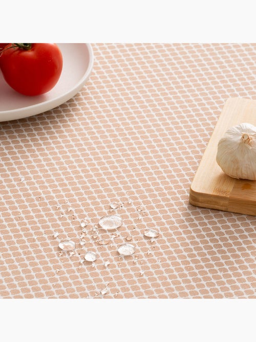 Nappe antitache avec tissu texturé, motif à carreaux quadrillés - Gamusi. - Kiabi