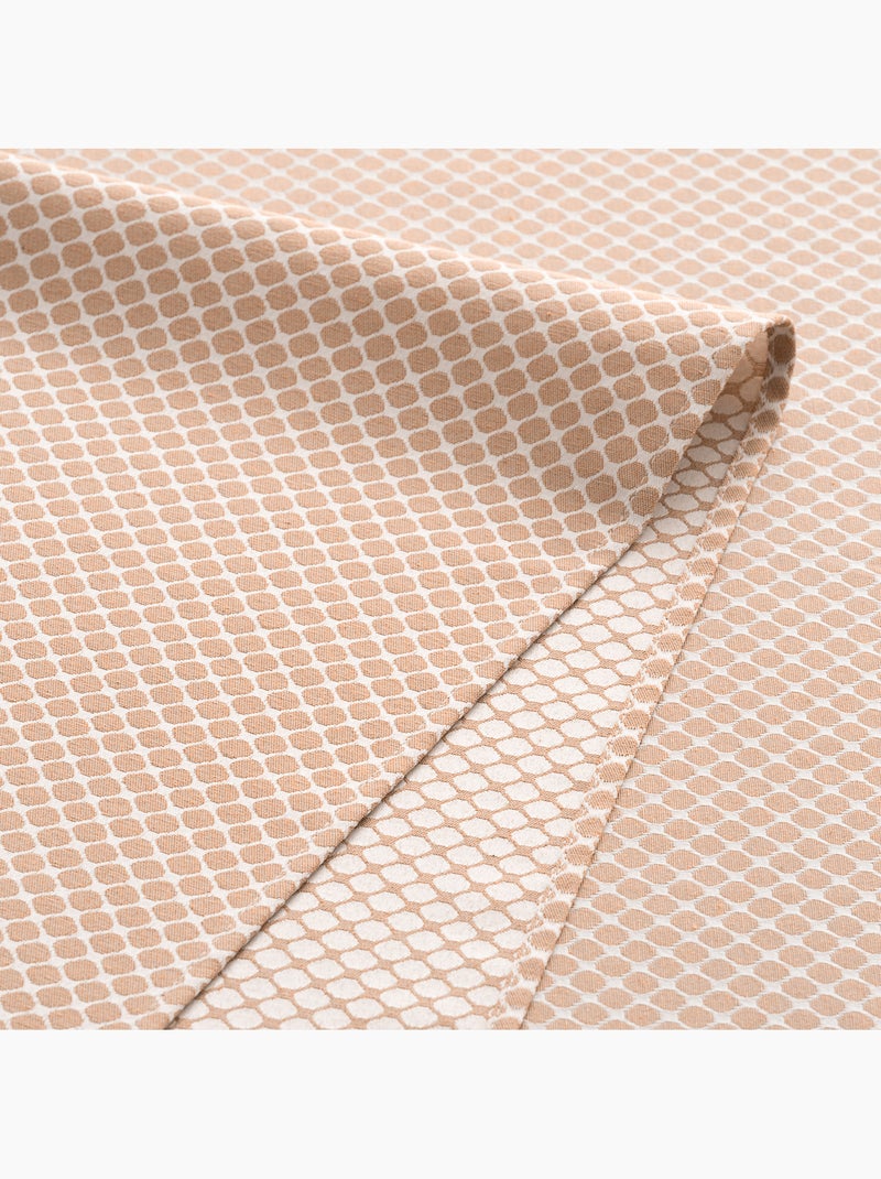 Nappe antitache avec tissu texturé, motif à carreaux quadrillés - Gamusi. Taupe - Kiabi