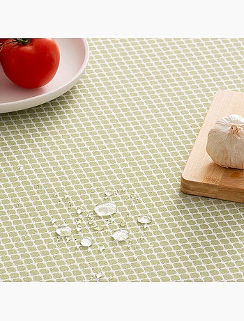 Nappe antitache avec tissu texturé, motif à carreaux quadrillés - Gamusi.
