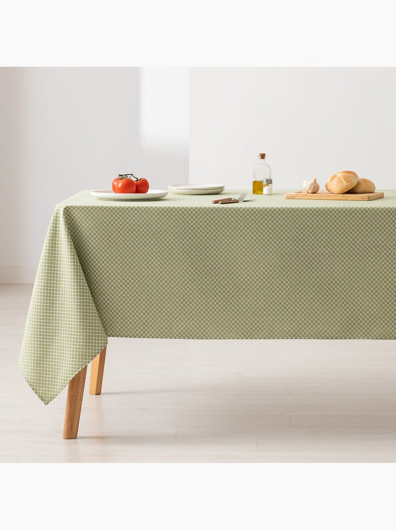 Nappe antitache avec tissu texturé, motif à carreaux quadrillés - Gamusi. Vert - Kiabi