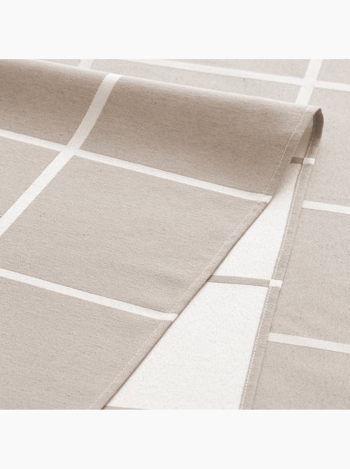 Nappe antitache avec tissu texturé, motif à grands carreaux - Gamusi. - Kiabi