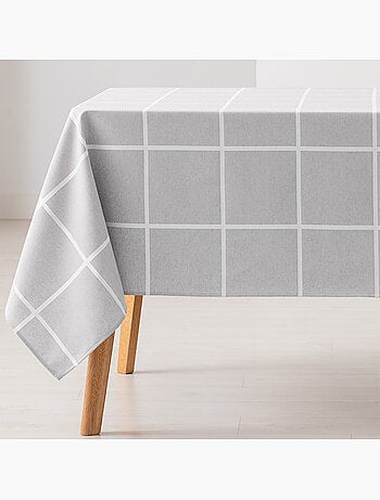 Nappe antitache avec tissu texturé, motif à grands carreaux - Gamusi.