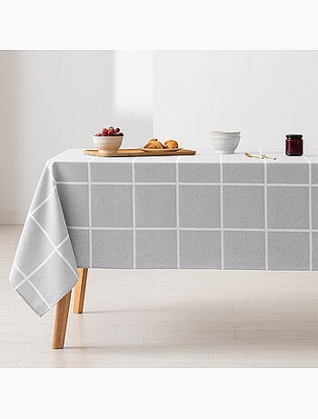 Nappe antitache avec tissu texturé, motif à grands carreaux - Gamusi.