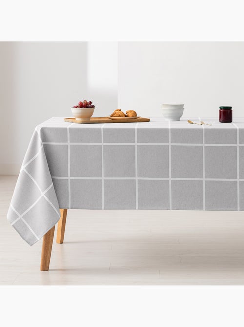 Nappe antitache avec tissu texturé, motif à grands carreaux - Gamusi. - Kiabi