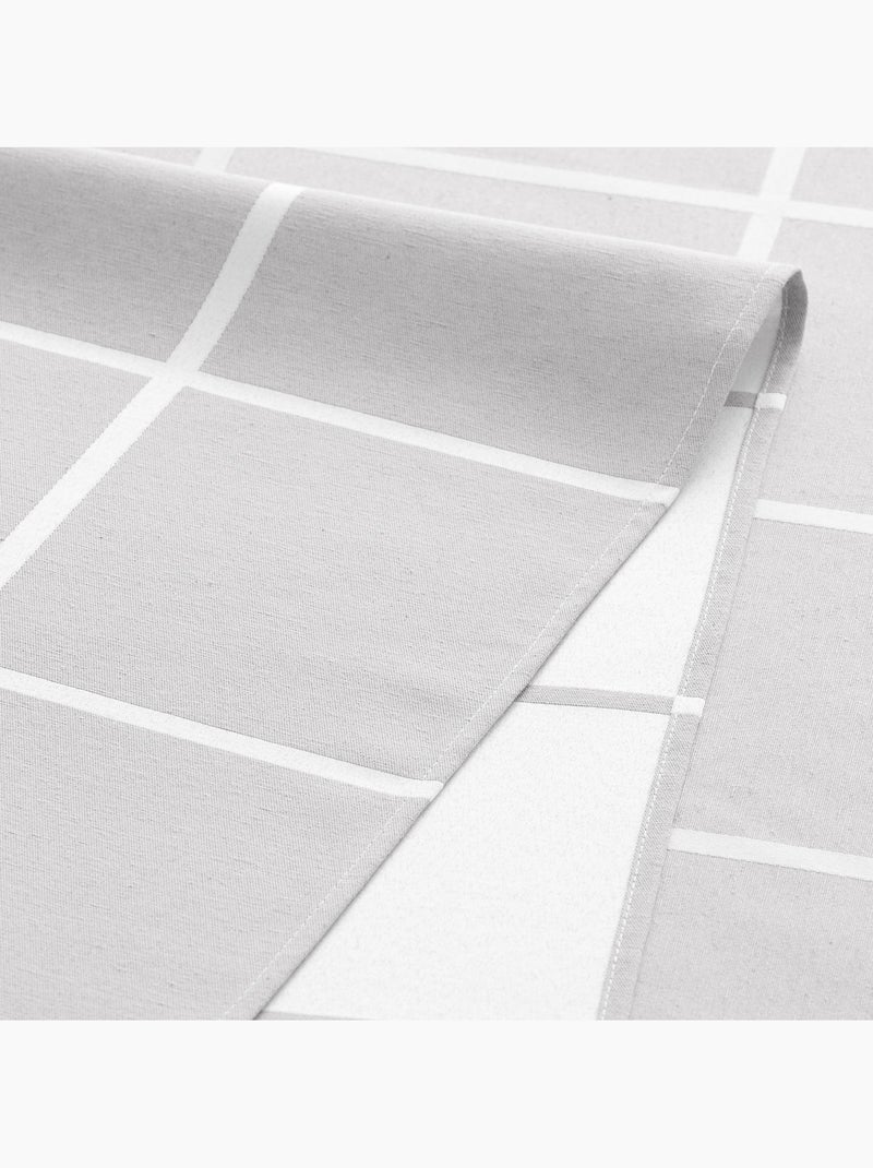 Nappe antitache avec tissu texturé, motif à grands carreaux - Gamusi. Gris clair - Kiabi