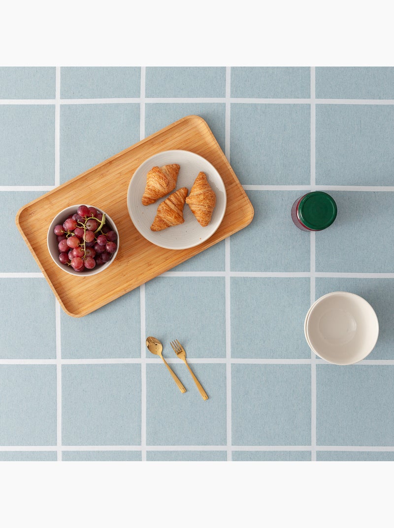 Nappe antitache avec tissu texturé, motif à grands carreaux - Gamusi. Vert d'eau - Kiabi