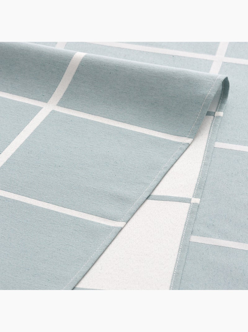 Nappe antitache avec tissu texturé, motif à grands carreaux - Gamusi. Vert d'eau - Kiabi