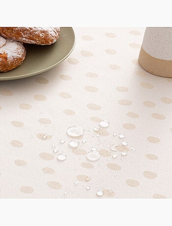 Nappe antitache avec tissu texturé, motif à pois - Gamusi.