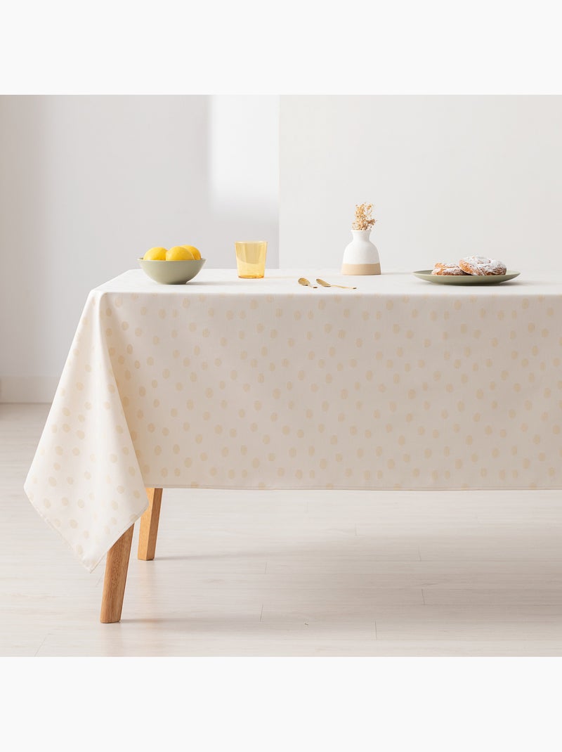 Nappe antitache avec tissu texturé, motif à pois - Gamusi. Gold - Kiabi