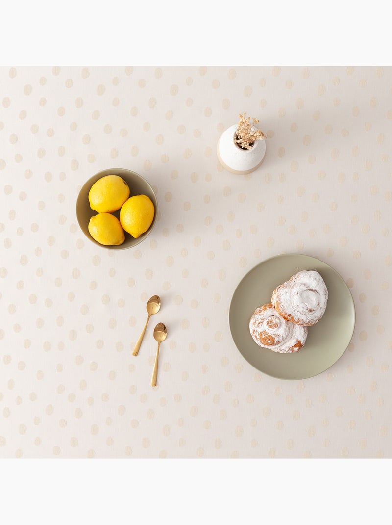 Nappe antitache avec tissu texturé, motif à pois - Gamusi. Gold - Kiabi