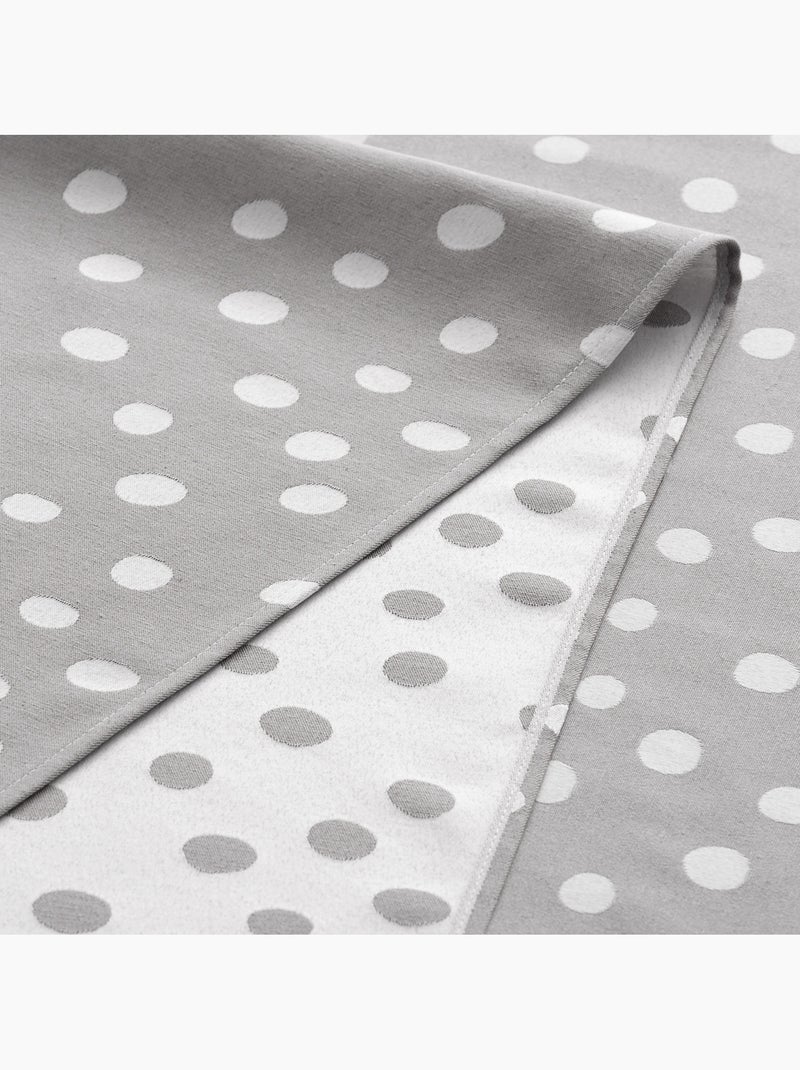 Nappe antitache avec tissu texturé, motif à pois - Gamusi. Gris clair - Kiabi