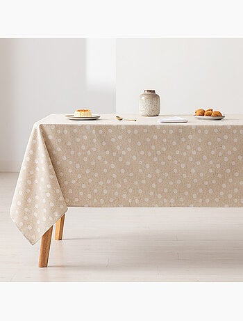 Nappe antitache avec tissu texturé, motif à pois - Gamusi.