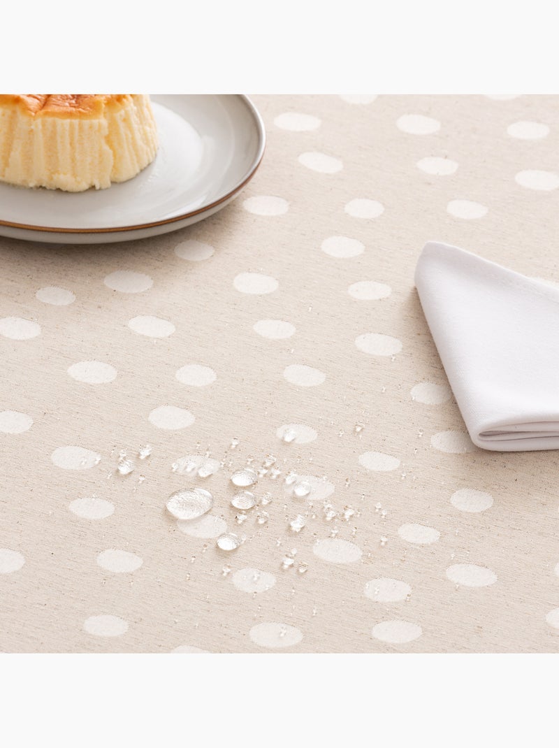 Nappe antitache avec tissu texturé, motif à pois - Gamusi. Ocre - Kiabi