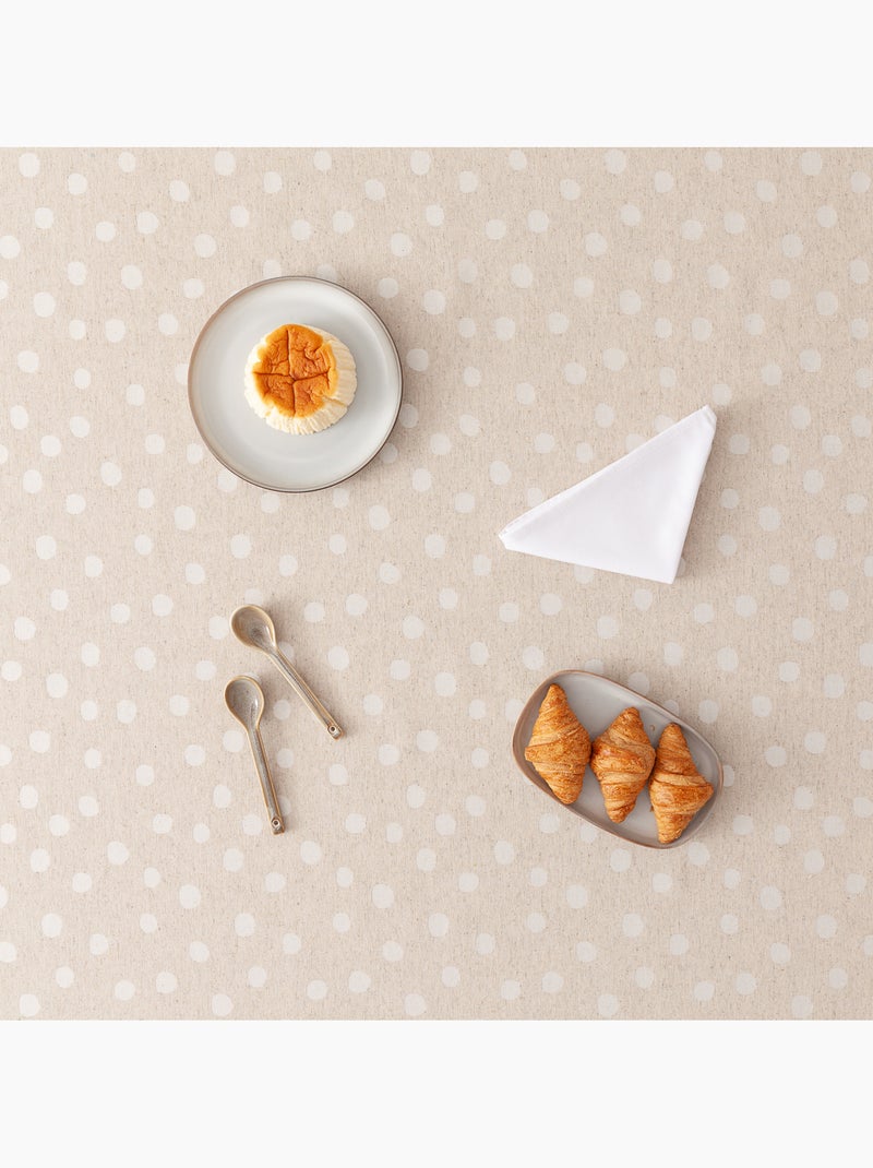 Nappe antitache avec tissu texturé, motif à pois - Gamusi. Ocre - Kiabi