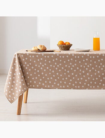 Nappe antitache avec tissu texturé, motif à pois - Gamusi.