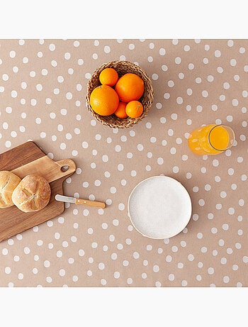 Nappe antitache avec tissu texturé, motif à pois - Gamusi.