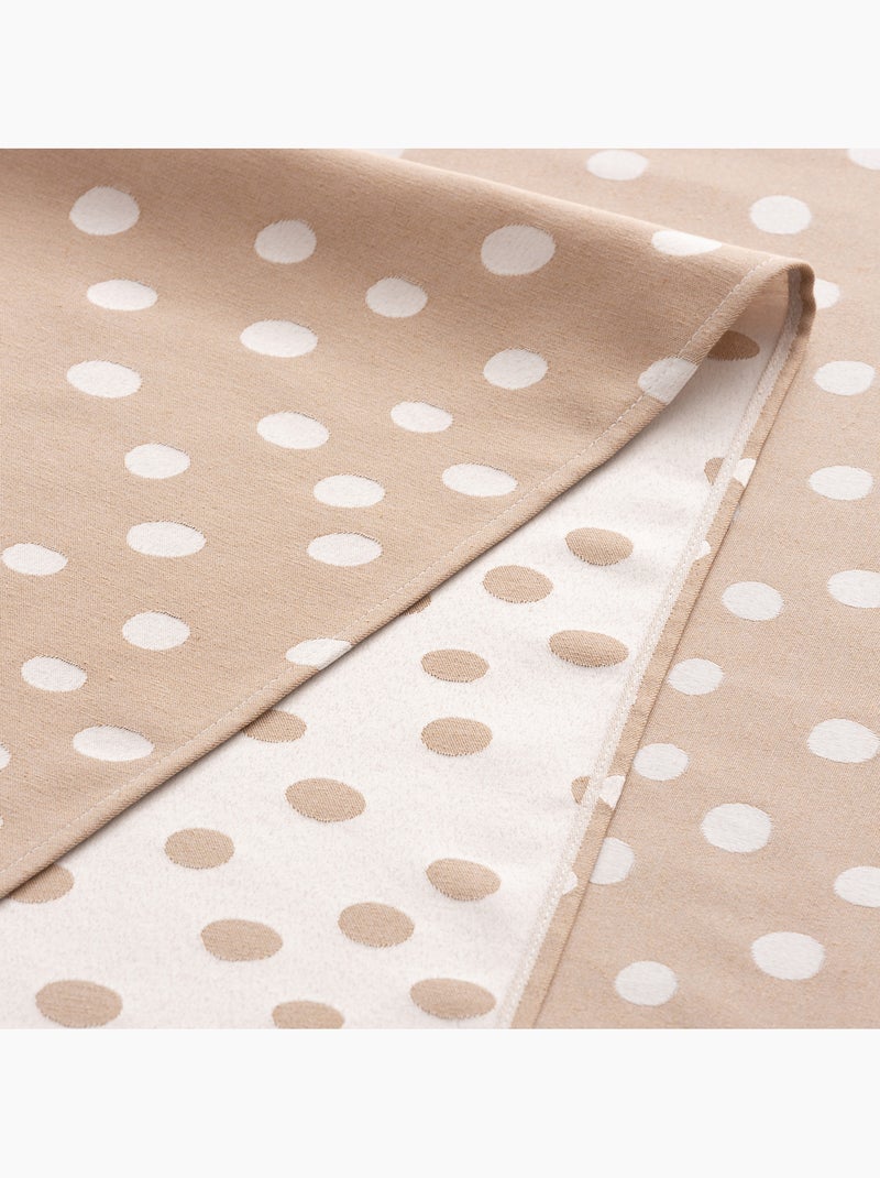 Nappe antitache avec tissu texturé, motif à pois - Gamusi. Taupe - Kiabi