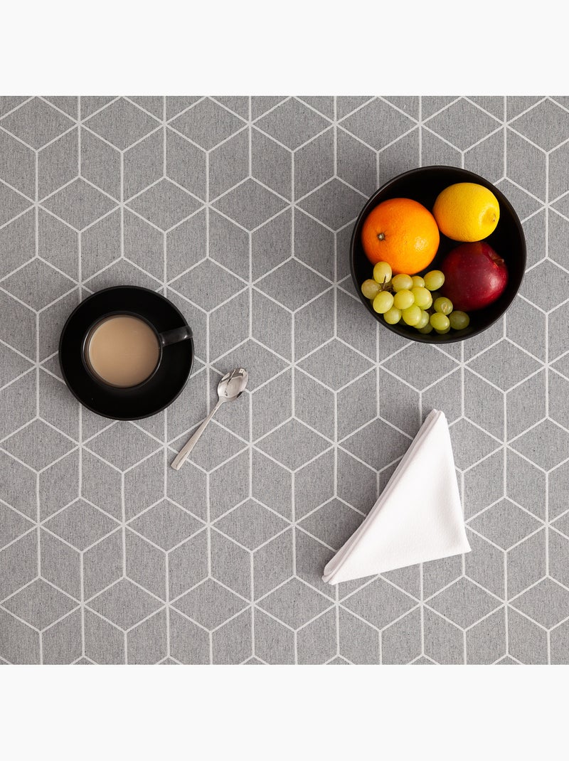 Nappe antitache avec tissu texturé, motif géométrique - Gamusi. Gris - Kiabi