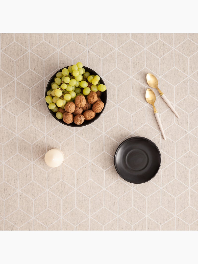 Nappe antitache avec tissu texturé, motif géométrique - Gamusi. Ocre - Kiabi