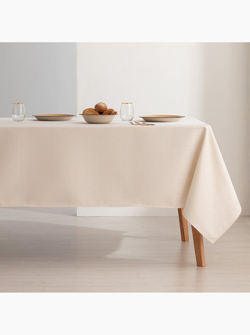 Nappe antitache avec tissu texturé, motif nid d'abeille - Gamusi. Gold - Kiabi