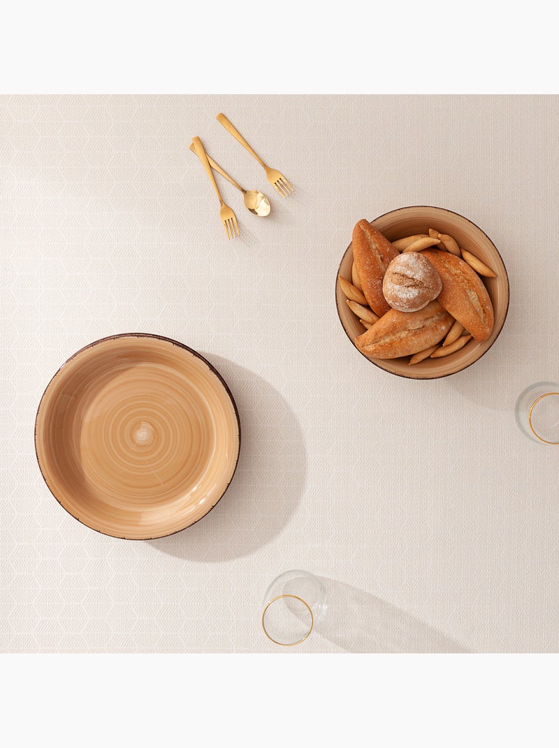 Nappe antitache avec tissu texturé, motif nid d'abeille - Gamusi. Gold - Kiabi