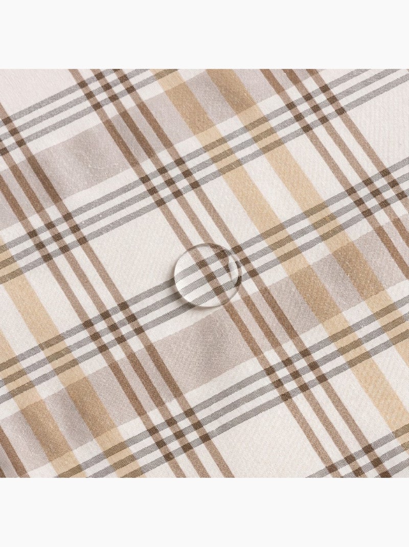 Nappe antitache motif tartan, toucher et tombé naturels - Gamusi. Beige - Kiabi