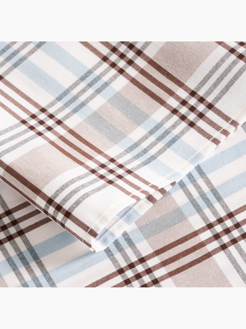 Nappe antitache motif tartan, toucher et tombé naturels - Gamusi. Bleu - Kiabi