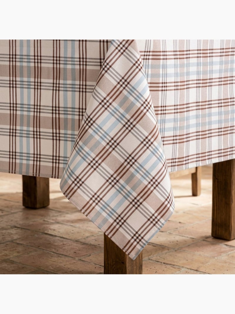 Nappe antitache motif tartan, toucher et tombé naturels - Gamusi. Bleu - Kiabi