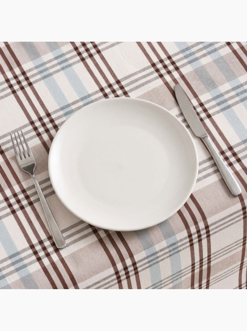 Nappe antitache motif tartan, toucher et tombé naturels - Gamusi. Bleu - Kiabi