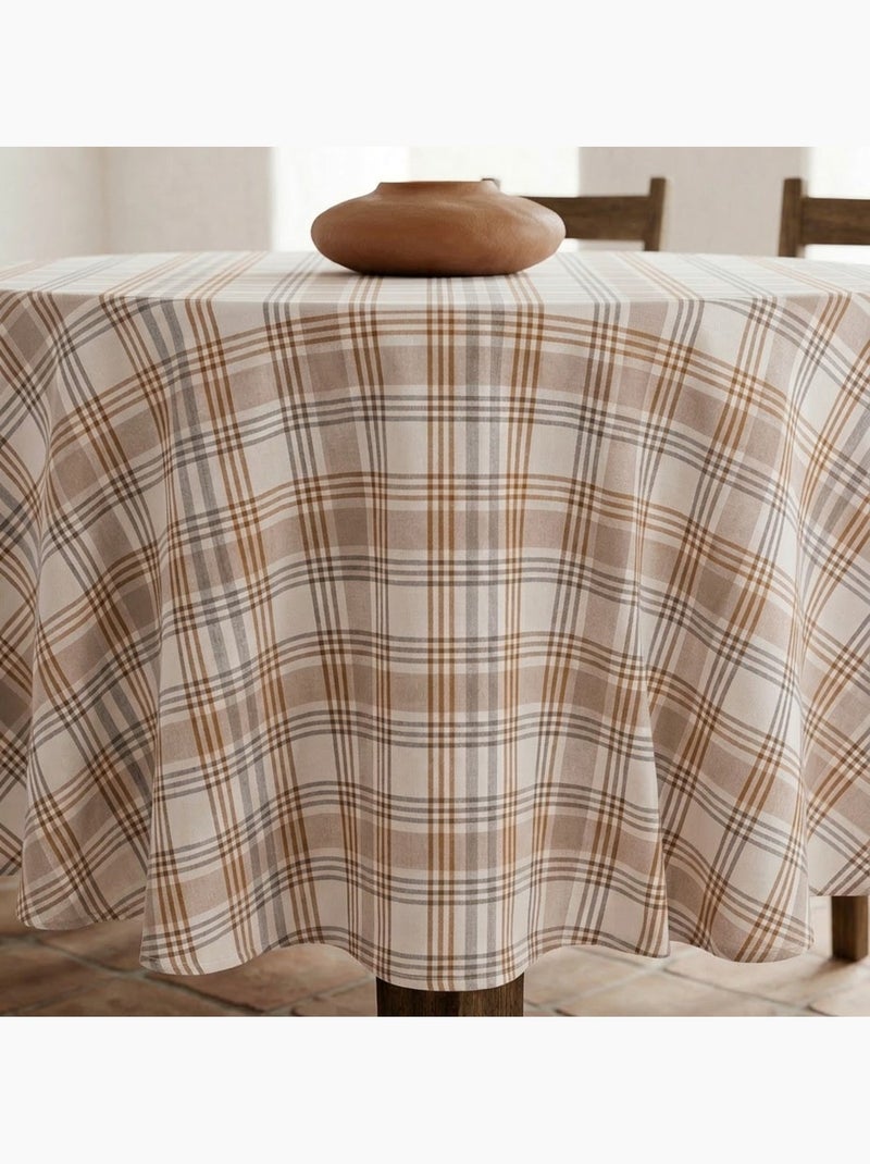 Nappe antitache motif tartan, toucher et tombé naturels - Gamusi. Camel - Kiabi