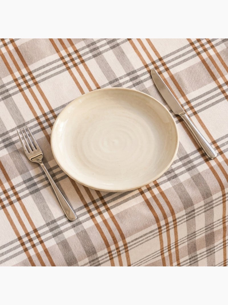 Nappe antitache motif tartan, toucher et tombé naturels - Gamusi. Camel - Kiabi