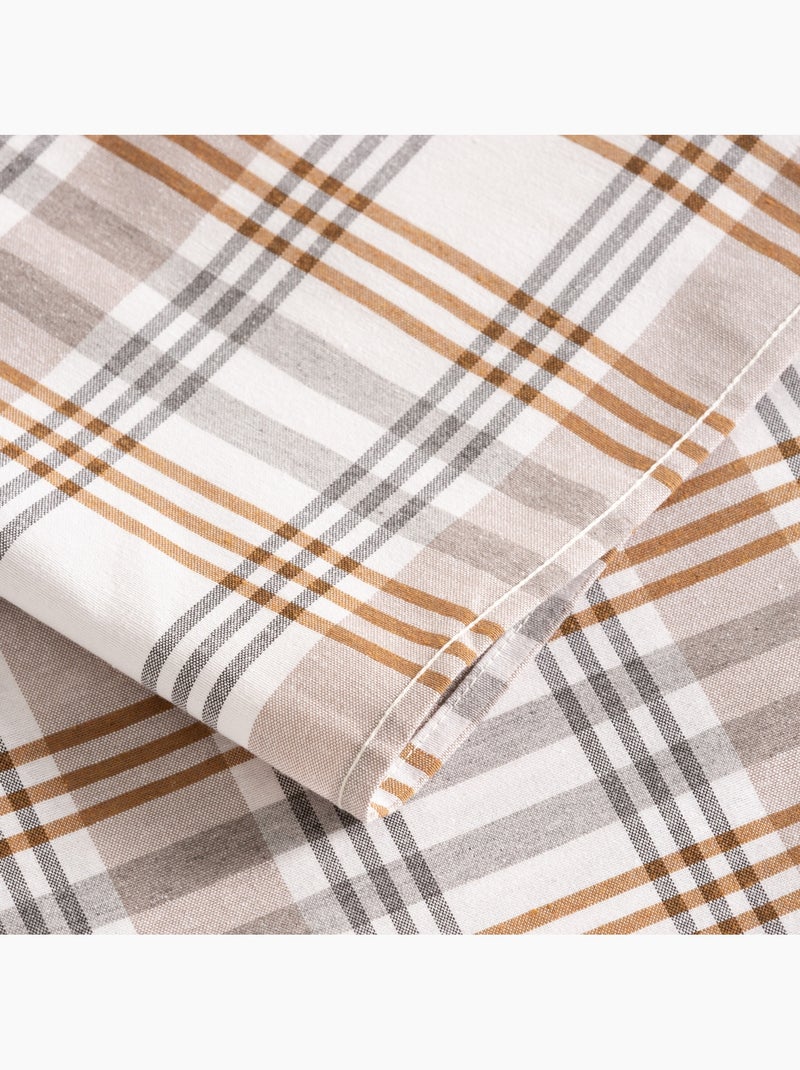 Nappe antitache motif tartan, toucher et tombé naturels - Gamusi. Camel - Kiabi