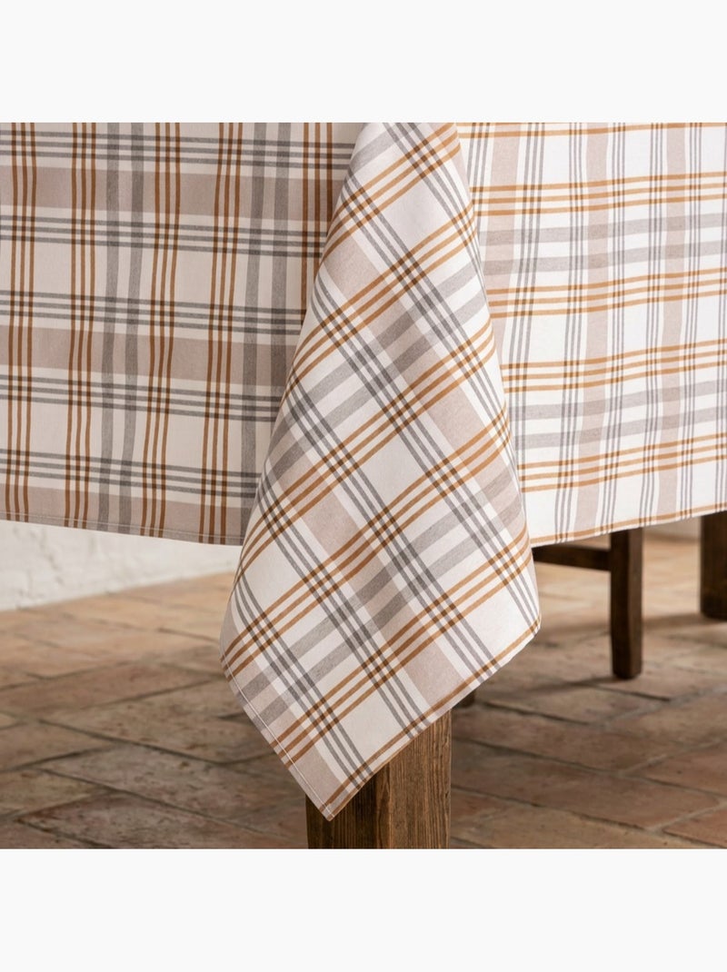 Nappe antitache motif tartan, toucher et tombé naturels - Gamusi. Camel - Kiabi