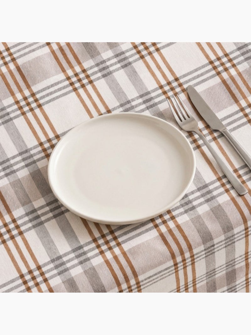 Nappe antitache motif tartan, toucher et tombé naturels - Gamusi. Camel - Kiabi