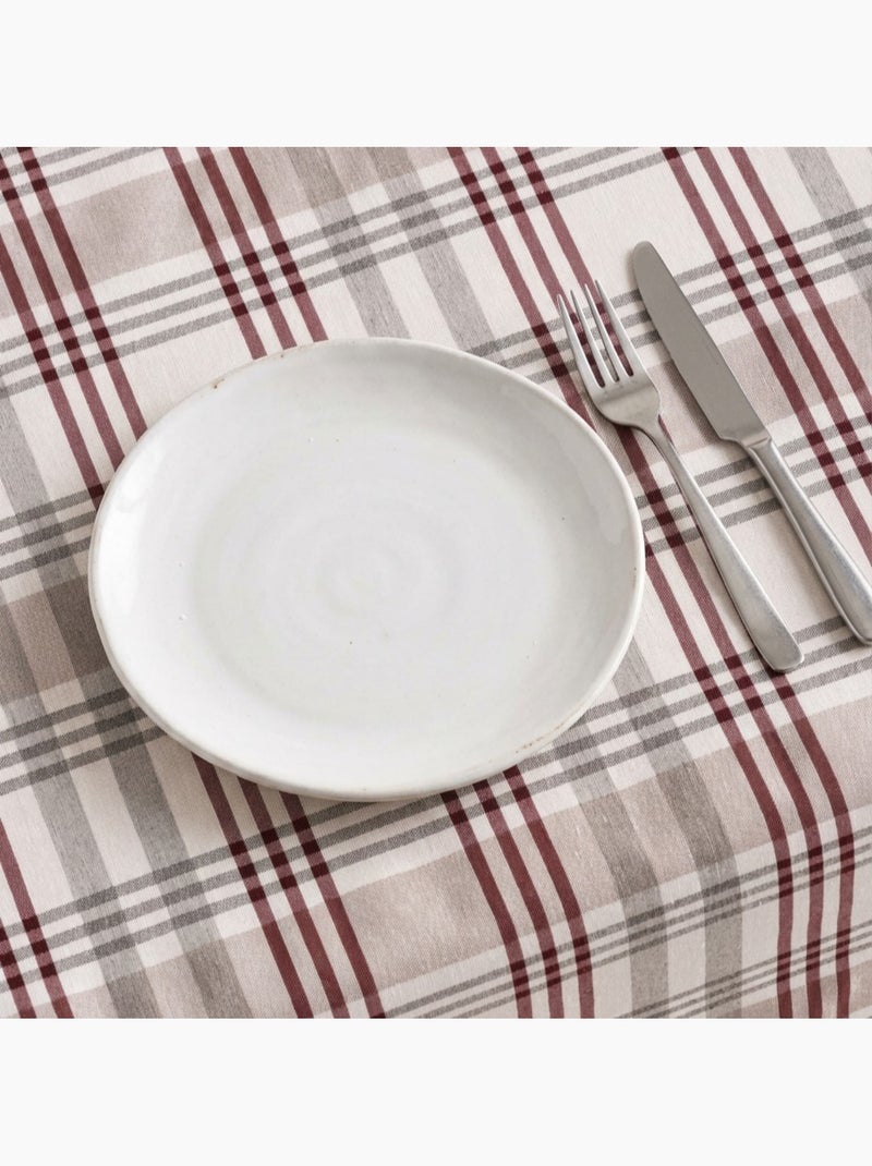 Nappe antitache motif tartan, toucher et tombé naturels - Gamusi. Gris - Kiabi