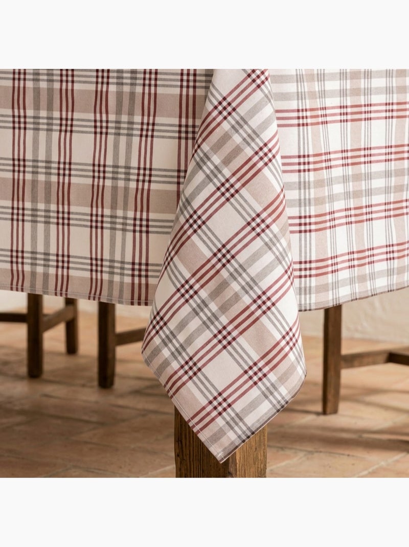 Nappe antitache motif tartan, toucher et tombé naturels - Gamusi. Gris - Kiabi